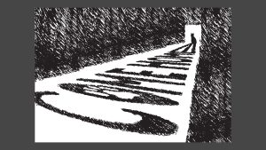 2026 calendar artwork, with text "Come Home" written using the shadow of a cat, illustrated